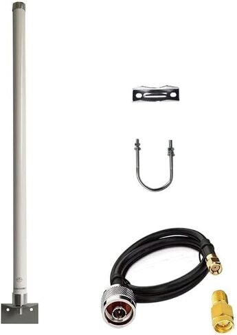 Long Range WiFi Antennas Outdoor Full Kit 2.4GHz 5GHz External Panel Directional WiFi Antenna Extender for WiFi Router/Wireless Camera/WiFi Access Point, 5meter Cable, RP-SMA, SMA, Mounting Pole in Kuwait