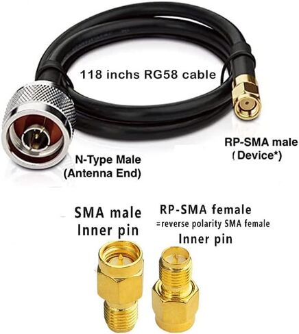 Long Range WiFi Antennas Outdoor Full Kit 2.4GHz 5GHz External Panel Directional WiFi Antenna Extender for WiFi Router/Wireless Camera/WiFi Access Point, 5meter Cable, RP-SMA, SMA, Mounting Pole in Kuwait