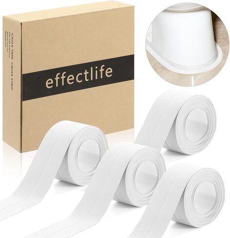 Grey Caulk Tape Self Adhesive - Waterproof Toilet Caulk Strip - Toilet Sealer Around Toilet Base - Caulking Tape for Bathroom, Bathtub, Floor Wall Edge Protector,2-Roll in Saudi Arabia