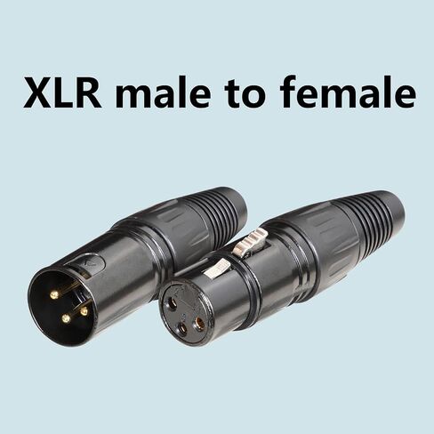 XLR Connectors, 3 PIN XLR Male and Female with Metal Housing and Gold-Plated Copper Contacts Mic Cable Plug Connector Audio Sockett (10, Black) in Saudi Arabia