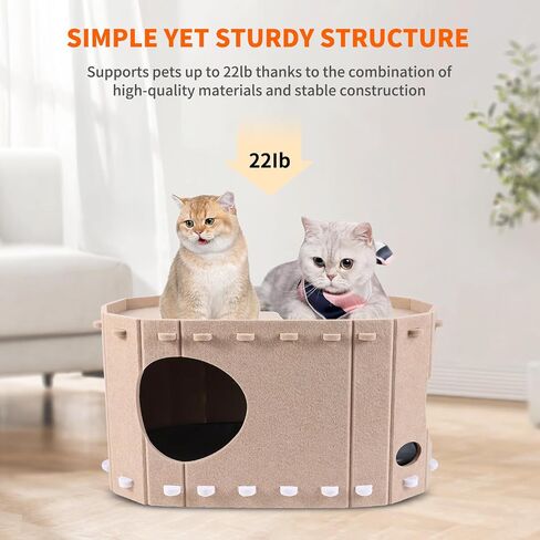 Heated Cat House for Indoor, Heated Cat Shelter Kitty Bed with Adjustable Temperature Heating pad,Heated pet House Scratch Resistant Caves in Saudi Arabia