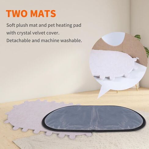 Heated Cat House for Indoor, Heated Cat Shelter Kitty Bed with Adjustable Temperature Heating pad,Heated pet House Scratch Resistant Caves in Saudi Arabia