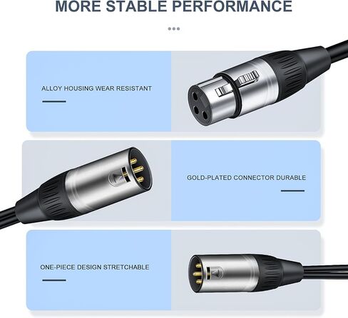 Kumiho XLR Splitter Cable XLR Y Splitter Cable 2 Female to 1 Male,XLR Y Cable 1 Male 2 Female Balanced Microphone Splitter Cord Audio Adaptor 1.5Ft in Kuwait