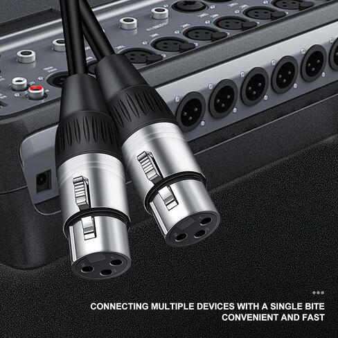 Kumiho XLR Splitter Cable XLR Y Splitter Cable 2 Female to 1 Male,XLR Y Cable 1 Male 2 Female Balanced Microphone Splitter Cord Audio Adaptor 1.5Ft in Kuwait