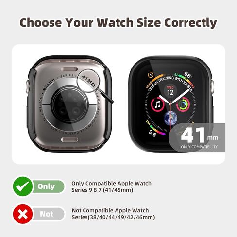 YIJDACASE【2 Pack】 Waterproof Case for Apple Watch Series 10 46mm with HD Tempered Glass Screen Protector Hard Shockproof Protective Face Bumper Cover Compatible iWatch S10 Accessories, Black+Black in Saudi Arabia
