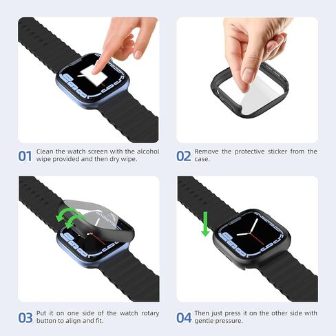 YIJDACASE 【عبوة من قطعتين】 حافظة مقاومة للماء لساعة Apple Series 10 مقاس 46 ملم مع واقي شاشة من الزجاج المقوى عالي الدقة وغطاء ممتص للصدمات واقٍ للوجه متوافق مع ملحقات iWatch S10، أسود + أسود in Kuwait