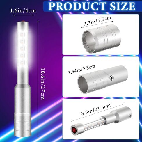 6 قطع أضواء خدمة الزجاجة LED أضواء النادي أضواء الزجاجة لخدمة الزجاجة القابلة لإعادة الشحن أضواء خدمة الزجاجة LED أضواء باتون المحمولة للحدث والنوادي الليلية وحفلات الزفاف (فضي) in Saudi Arabia