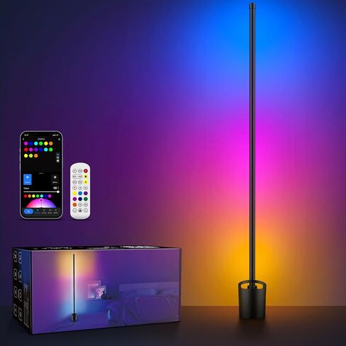 LED Floor Lamp - Smart RGBCW LED Corner Lamp Compatible with Alexa, Smart Floor Lamp with Music Sync and DIY Modes, Color Changing Standing Lamp for Bedroom, Led Corner Floor Lamp in Saudi Arabia