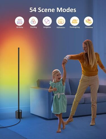 LED Floor Lamp - Smart RGBCW LED Corner Lamp Compatible with Alexa, Smart Floor Lamp with Music Sync and DIY Modes, Color Changing Standing Lamp for Bedroom, Led Corner Floor Lamp in Saudi Arabia