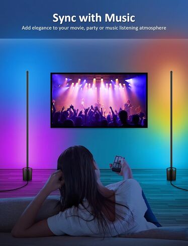 LED Floor Lamp - Smart RGBCW LED Corner Lamp Compatible with Alexa, Smart Floor Lamp with Music Sync and DIY Modes, Color Changing Standing Lamp for Bedroom, Led Corner Floor Lamp in Saudi Arabia