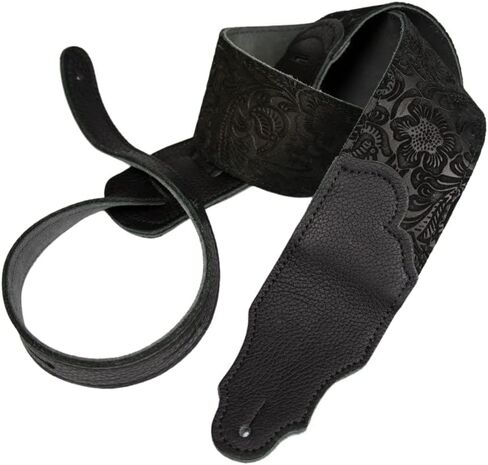 2.5" Embossed Suede with Leather Ends Guitar Strap in Saudi Arabia