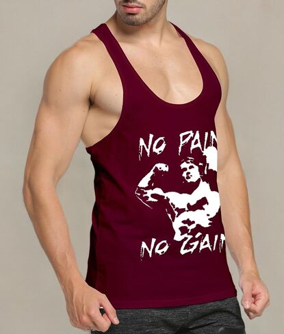 GYMLEADER Men's Tank Top Workout Gym Muscle Shirt Y Back Fitness Bodybuilding Stringer Shirt in Saudi Arabia