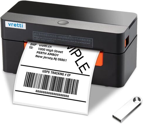 vretti Thermal Shipping Label Printer - 4x6 USB Label Printer - Desktop Barcode Pink Label Printer for Small Business & Shipping Packages Compatible with Mac, Windows, Linux, UPS, USPS(USB Version) in Saudi Arabia