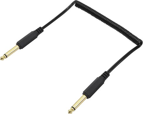 CERRXIAN 6.35mm 1/4 Inch TS Mono Male to 6.35mm 1/4 Inch TS Mono Male Headphone Guitar Instrument Audio Spring Coiled Earphone Cable(6.35m-6.35m) in Saudi Arabia