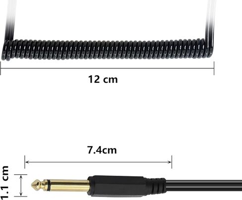 CERRXIAN 6.35mm 1/4 Inch TS Mono Male to 6.35mm 1/4 Inch TS Mono Male Headphone Guitar Instrument Audio Spring Coiled Earphone Cable(6.35m-6.35m) in Saudi Arabia