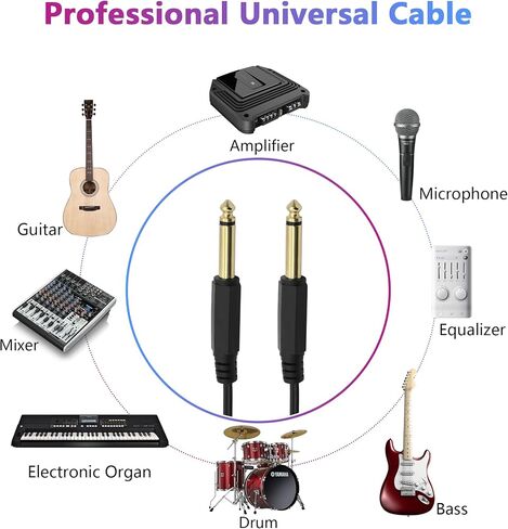 CERRXIAN 6.35mm 1/4 Inch TS Mono Male to 6.35mm 1/4 Inch TS Mono Male Headphone Guitar Instrument Audio Spring Coiled Earphone Cable(6.35m-6.35m) in Saudi Arabia