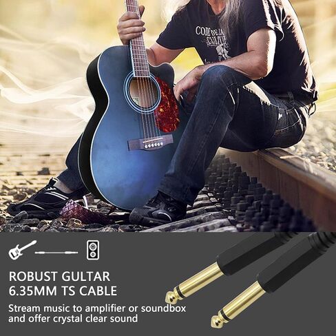 CERRXIAN 6.35mm 1/4 Inch TS Mono Male to 6.35mm 1/4 Inch TS Mono Male Headphone Guitar Instrument Audio Spring Coiled Earphone Cable(6.35m-6.35m) in Saudi Arabia