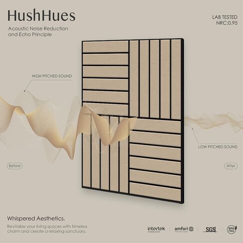 12 Pack Felt Acoustic Panels, 48"x48"x0.4" Large Acoustic Wall Panels, Self-Adhesive Sound Absorbing Panels for Recording Studios & Offices,Camel Felt+Black Decorative Acoustic Panels in Saudi Arabia