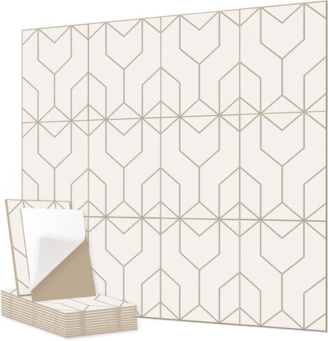 12 Pack Felt Acoustic Panels, 48"x48"x0.4" Large Acoustic Wall Panels, Self-Adhesive Sound Absorbing Panels for Recording Studios & Offices,Camel Felt+Black Decorative Acoustic Panels in Kuwait