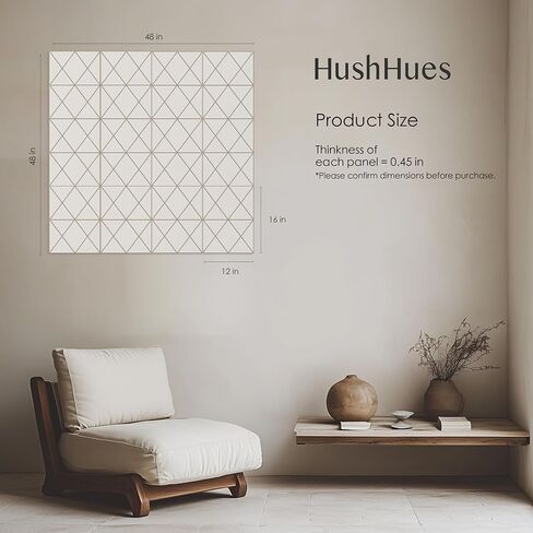 12 Pack Felt Acoustic Panels, 48"x48"x0.4" Large Acoustic Wall Panels, Self-Adhesive Sound Absorbing Panels for Recording Studios & Offices,Camel Felt+Black Decorative Acoustic Panels in Kuwait