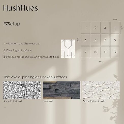 12 Pack Felt Acoustic Panels, 48"x48"x0.4" Large Acoustic Wall Panels, Self-Adhesive Sound Absorbing Panels for Recording Studios & Offices,Camel Felt+Black Decorative Acoustic Panels in Kuwait