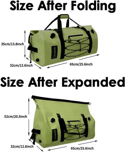 80L Waterproof Duffel Bag Large Dry Bags Roll-Top Heavy Duty Dry Duffle Bag with Durable Straps & Handles for Kayaking Paddle boarding Boating Rafting Fishing Canoeing Camping (Blue) in Kuwait