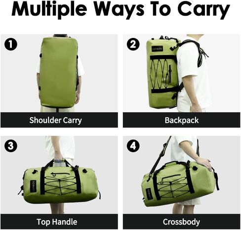 80L Waterproof Duffel Bag Large Dry Bags Roll-Top Heavy Duty Dry Duffle Bag with Durable Straps & Handles for Kayaking Paddle boarding Boating Rafting Fishing Canoeing Camping (Blue) in Kuwait