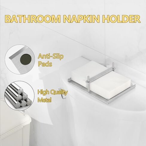 Napkin Holder for Table, Flat Napkin Holder with Weighted Center Bar for Easy Access, Metal Square Napkin Dispenser for Kitchen Counter, Party, Black in Saudi Arabia