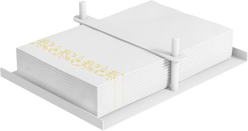 Napkin Holder for Table, Flat Napkin Holder with Weighted Center Bar for Easy Access, Metal Square Napkin Dispenser for Kitchen Counter, Party, Black in Saudi Arabia