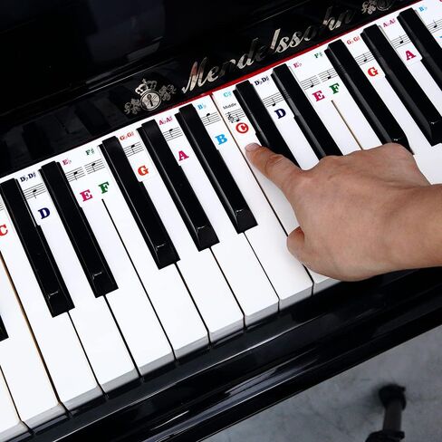 Piano Keyboard Stickers, Full-Size Piano Rake Key Labels Overlay Removable for Beginners Kids (61 Full Keys) in Saudi Arabia