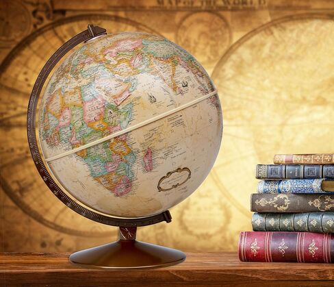 Replogle Globes Franklin World Globe، محيط عتيق، قطر 30.48 سم، أكثر من 4000 اسم مكان in Kuwait