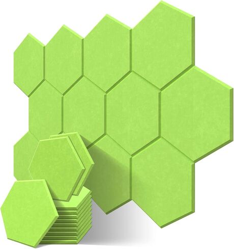 ألواح إسفنجية مقاومة للصوت من JBER Hexagon، ألواح إسفنجية صوتية مقاومة للصوت، 14 بوصة × 12 بوصة × 0.4 بوصة معالجة صوتية عالية الكثافة للاستوديو والمنزل والمكتب 12 حزمة (رمادي فضي) in Kuwait