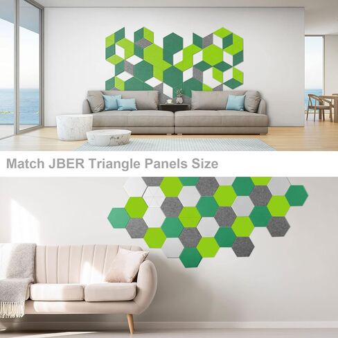ألواح إسفنجية مقاومة للصوت من JBER Hexagon، ألواح إسفنجية صوتية مقاومة للصوت، 14 بوصة × 12 بوصة × 0.4 بوصة معالجة صوتية عالية الكثافة للاستوديو والمنزل والمكتب 12 حزمة (رمادي فضي) in Kuwait