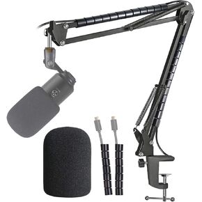 Boom Arm Compatible with Samson Q9U Microphone - Professional Adjustable Scissor Mic Stand Arm with Cable Sleeve for Samson Q9U Microphone by YOUSHARES
