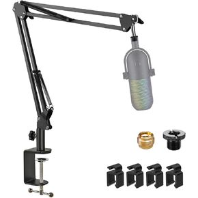 Adjustable Mic Boom Arm, Mic Stand Compatible with Razer Seiren X Mini V2 V3 USB Streaming Microphone for Recording, Gaming, Podcast