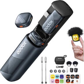GODOX Cube-S Mini Wireless Lavalier Mic for iPhone 14/13/12,Lightning Microphone Wireless,Ultra-Clear Hi-Fi Audio,1000ft Range,Noise Cancellation,30-Hour Battery for Streaming Video Recording