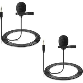 2 Pack Lavalier Lapel Microphone for DJI Mic 2 & Rode Wireless GO2 Wireless PRO DJI Wireless Mic Transmitter, 3.5mm TRS Omnidirectional Lav Mic for Vlog Interview Streaming - LM2