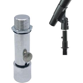 Drum Microphone Clip Adapter Aluminum Alloy 5/8" Threading Quik Release Mic Adapter Screw Tightening Shock Absorbent Silver