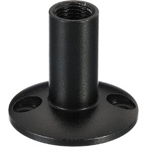 PATIKIL Microphone Flange Mount, M10 Fine Thread Female Thread Nut Screw Round Base for Microphone Gooseneck Hose Adapter, Black