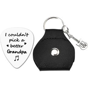 YALLNASL Fathers Day Gift for Dad Papa Guitar Pick Keychain Gift for Musician Birthday Gifts for Music Lovers Keychain