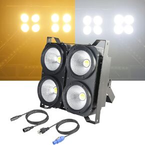 4x100w Cob Led Par Lights, Cob Led DMX Blinder Stage Lights, Blinders Light Cob 4 Eye Matrix Par Lights for Stage Lighting, Cold+Warm White Color Party Lights Dj Disco Lights for Wedding Parties