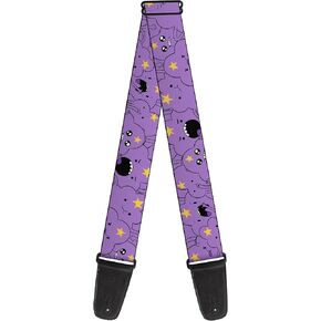Buckle-Down Cartoon Network Guitar Strap, Adventure Time Lumpy Space Princess Expression Stack Lavender, 2 Inches Wide