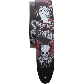Perri's Leathers, Official David Bolt Wild West Diamonds Licenced Leather Guitar Strap, Direct to Leather Series, Anti-Slip, Adjustable from 42.5" to 56" Inch, Compatible w/All Button Lock Systems