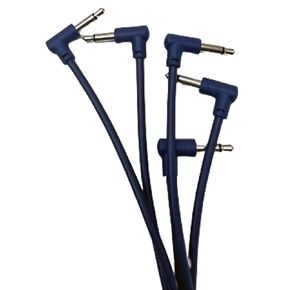 Luigis Modular M-PAR Right Angled Eurorack Patch Cables - Package of 5 Blue Cables, 24" (60 cm)
