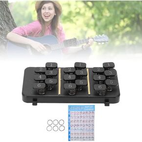 Guitar Chord Trainer, Black guitar learning tools for Acoustic Guitar with Guitar Chord Chart, More Than 110 Chords Guitar Chord Changer Tool for Folk Guitar (38in ~ 41in)