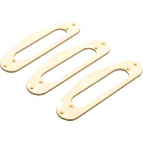 Swhmc 3pcs Guitar Single Coil Pickup Mounting Rings Surround Pickup Plate Frame Electric Guitar Replacements (Yellow Patern)