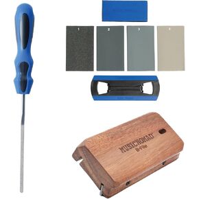 MusicNomad 8 pc. Guitar Fret Sprout Kit – Bevel, Dress & Polish, Fret End Dressing File Luthiers Tool Kit (MN871)