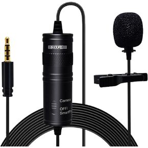 5 CORE Professional Omnidirectional Lavalier Microphone 3.5mm Clip-On Lapel Mic for Smartphone DSLR Camera PC Interview Video Camcorders Audio Recorder cm 001