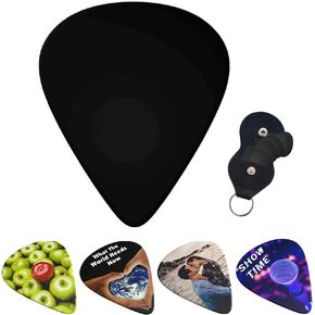 Custom Guitar Picks Customized Your Picture Text Logo Plectrum for Electric Acoustic Guitar Bass Ukulele Personalized Gifts for Guitar Players Boyfriend Dad Son Men Women, 6 pack Heavy