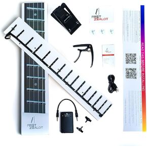 LED Bass Guitar Learning Accessory - EASIEST and BEST Method to Learn To Play Bass Guitar for All Levels, Fits All FULL SIZE Bass Guitars, IOS & Android App included